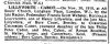 LILLYWHITE: Reginald & Christine Chambers Silver Wedding Notice - Times newspaper 30 Nov 1943